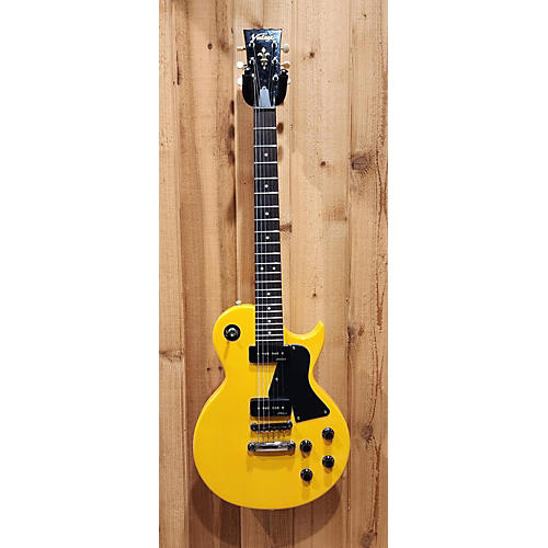 Vintage V124 Solid Body Electric Guitar Yellow