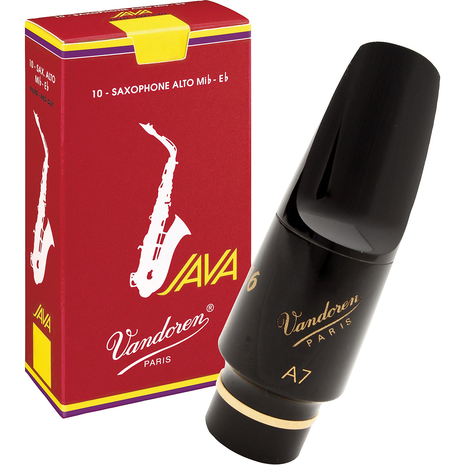 Vandoren V16 Hard Rubber Alto Saxophone Mouthpiece with HalfOff Java