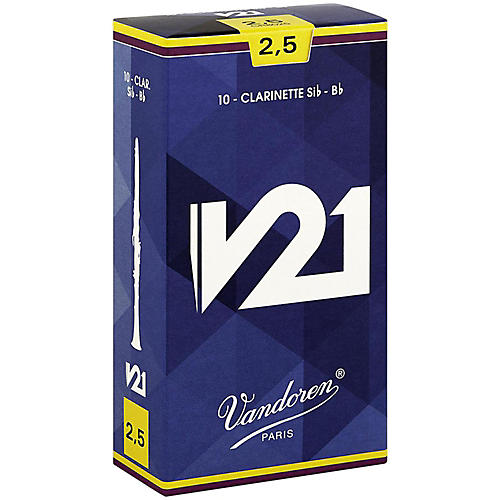Vandoren V21 Bb Clarinet Reeds Strength 2.5 Box of 10