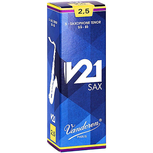 Vandoren V21 Tenor Saxophone Reeds, Box of 5 2.5