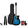 Ibanez V70CE Dreadnought Acoustic-Electric Guitar Pack Transparent Blue