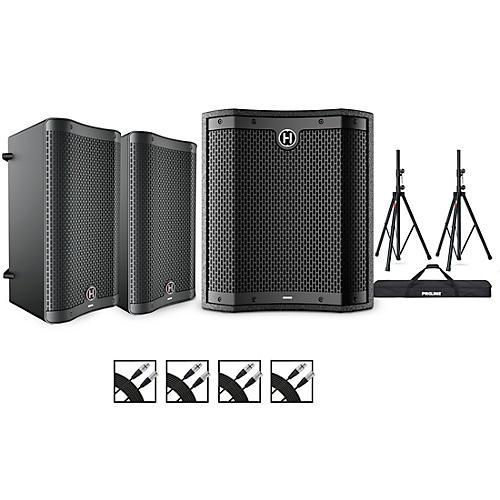 Harbinger VARI 2000 Series Powered Speakers Package With VS12 Subwoofer, Stands and Cables 10