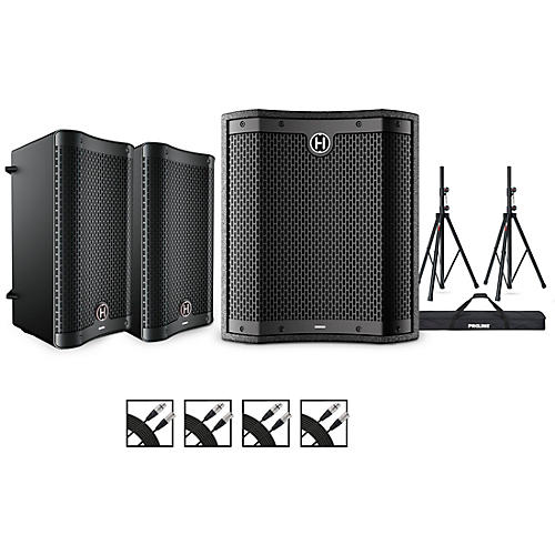 Harbinger VARI 2000 Series Powered Speakers Package With VS12 Subwoofer, Stands and Cables 8