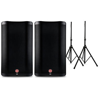 Harbinger VARI 2300 Series Powered Speakers Package With Speaker Stands