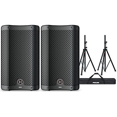 Harbinger VARI 2408 8" Powered Speakers Package With Stands