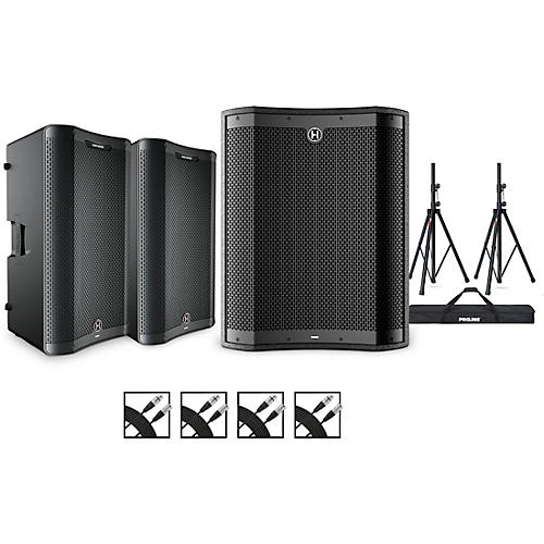 Harbinger VARI 3000 Series Powered Speakers Package With VS18 Subwoofer, Stands and Cables 15