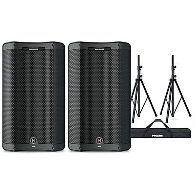 Harbinger VARI V3412 12" Powered Speakers Package With Stands