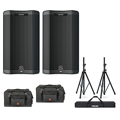Harbinger VARI V3415 15" Powered Speakers Package With Bags and Stands