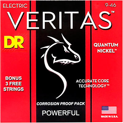 DR Strings VERITAS - Accurate Core Technology Light and Heavy Electric Guitar Strings (9-46)