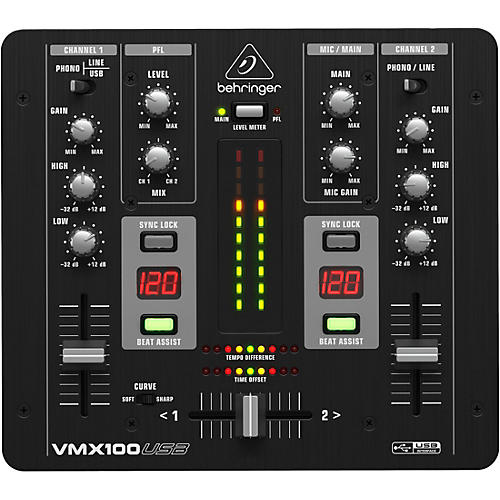 Behringer VMX100USB Professional 2-Channel DJ Mixer