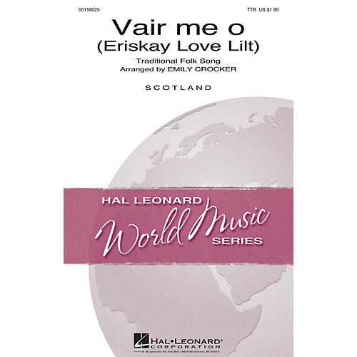 Hal Leonard Vair Me O TTB arranged by Emily Crocker