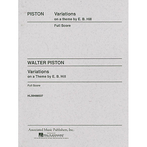 Associated Variations on a Theme by Edward Burlingame Hill (Full Score) Study Score Series Composed by Walter Piston