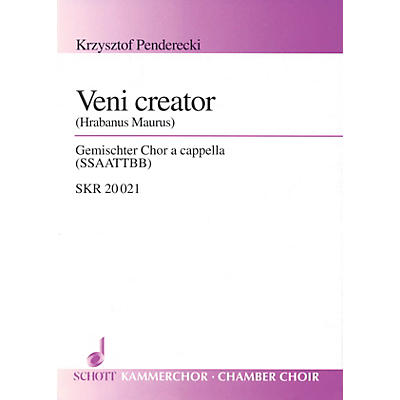 Schott Veni Creator (for Mixed Choir (SSAATTBB) - Choral Score) Composed by Krzysztof Penderecki