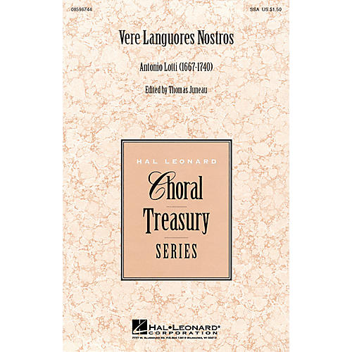 Hal Leonard Vere Languores Nostros SSA arranged by Thomas Juneau