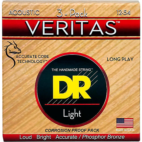 Veritas - Perfect Pitch with Dragon Core Technology Light Acoustic Strings (12-54) 3-PACK