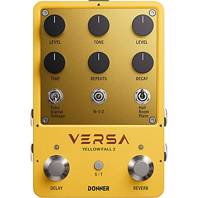 Donner Versa Yellow Fall 2 Reverb & Delay Pedal -