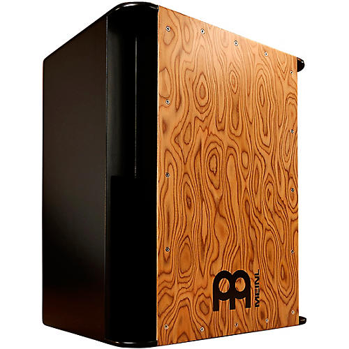 MEINL Vertical Subwoofer Snare Cajon Black Makah Burl Frontplate