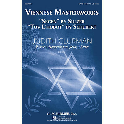 G. Schirmer Viennese Masterworks (Judith Clurman Rejoice: Honoring the Jewish Spirit Series) SATB by Franz Schubert