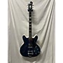 Used Hagstrom Viking Deluxe Hollow Body Electric Guitar Blue with White Sides