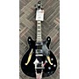 Used Hagstrom Viking Deluxe Hollow Body Electric Guitar Black