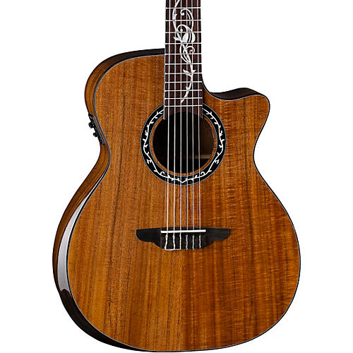 Luna Guitars Vineyard Koa Bevel Nylon-String Cutaway Acoustic-Electric Gloss Natural
