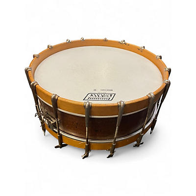 Vintage 1920s Ludwig And Ludwig 14X5 Thumb Rod Natural Drum