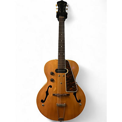 Vintage 1930s Recording King A104 REFIN NATURAL Hollow Body Electric Guitar