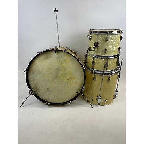 Slingerland Vintage 1930s Slingerland 4 piece RADIO KING WHITE MARINE PEARL Drum Kit WHITE MARINE PEARL