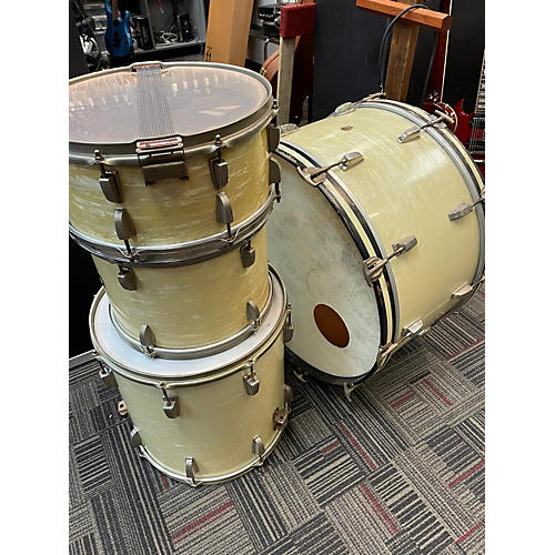 Ludwig Vintage 1947 Ludwig 4 piece Wft Drums White Marine Pearl Drum Kit white marine pearl