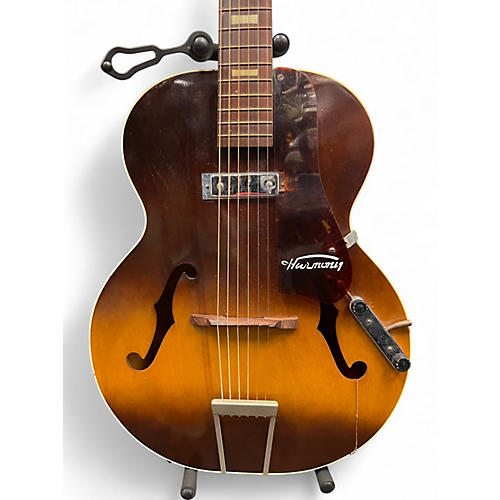 Vintage 1950s Harmony H1214 2 Color Sunburst Hollow Body Electric Guitar 2 Color Sunburst