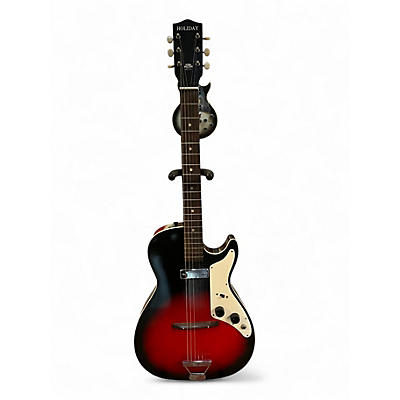Vintage 1950s Holiday H45 Redburst Solid Body Electric Guitar