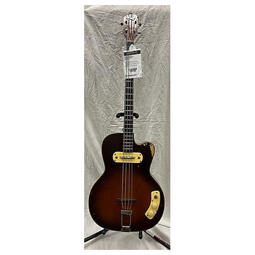 Kay Vintage 1950s Kay Thumper Hollowbody Sunburst Electric Bass Guitar Sunburst