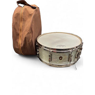 Vintage 1950s Ludwig 14X5.5 WFL Snare White Marine Pearl Drum