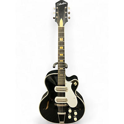 Vintage 1950s Silvertone Espanada H64 Black Hollow Body Electric Guitar