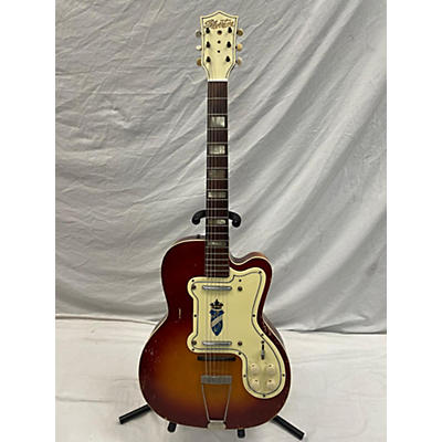 Vintage 1950s Silvertone Thin Twin Sunburst Hollow Body Electric Guitar