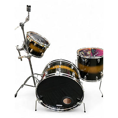 Vintage 1950s Slingerland 3 Piece 1950 Gene Krupa Kit 3pc Black and Gold Drum Kit