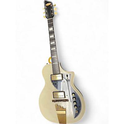 Vintage 1957 Supro Dual Tone White Solid Body Electric Guitar