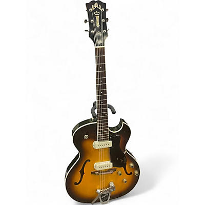 Vintage 1959 Guild SLIM JIM T100 2 Color Sunburst Hollow Body Electric Guitar