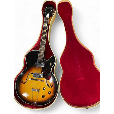 Vintage 1959 Harmony Meteor 3 Color Sunburst Hollow Body Electric Guitar