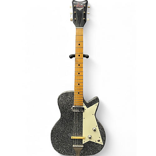 Vintage 1959 Kay 4140 Sizzler Silver Sparkle Solid Body Electric Guitar Silver Sparkle