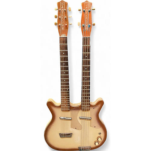 Vintage 1960 Danelectro 3923 Doubleneck Sunburst Solid Body Electric Guitar Sunburst
