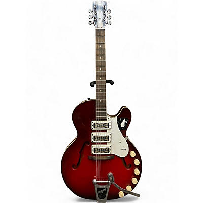 Harmony Vintage 1960 Harmony h-59 Red Hollow Body Electric Guitar