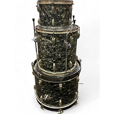 Ludwig Vintage 1960 Ludwig 3 Piece Downbeat Black Diamond Pear Drum Kit