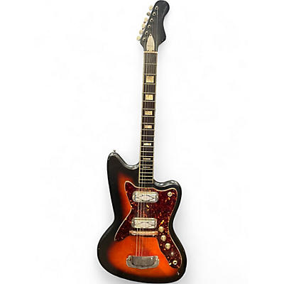 Vintage 1960 Silvertone 1478 Crimson Red Burst Solid Body Electric Guitar