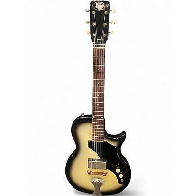 Vintage 1960 Supro Thunderstick Black and Silver Solid Body Electric Guitar