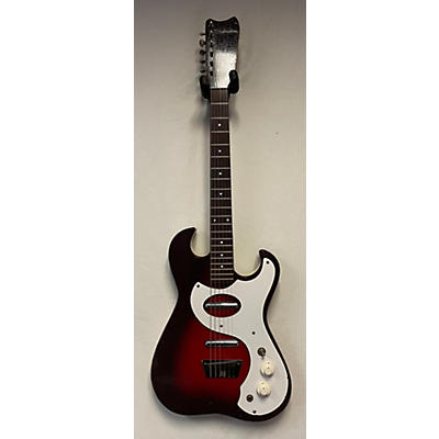 Silvertone Vintage 1960S Silvertone 1457 Red Solid Body Electric Guitar