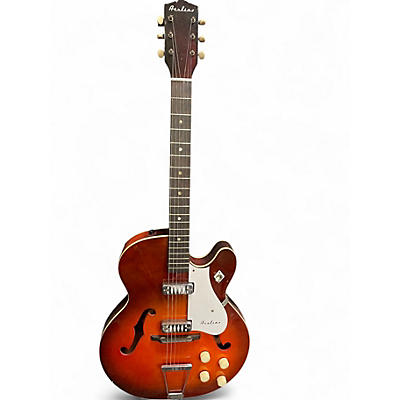 Vintage 1960s Airline Rocket H54 2 Tone Sunburst Hollow Body Electric Guitar