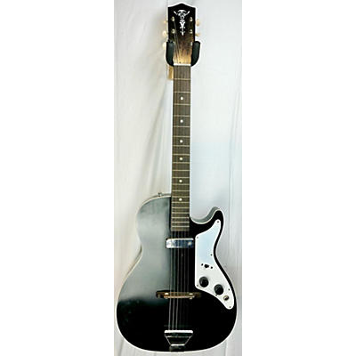 Vintage 1960s Alden-Harmony H-45 Stratotone Black Solid Body Electric Guitar