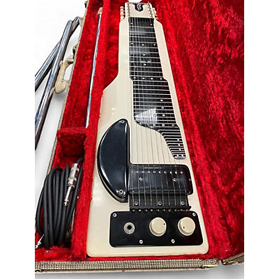Vintage 1960s Alkire E Harp 10 string steel Antique White Lap Steel