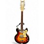 Vintage 1960s Aria 1202 3 Tone Sunburst Hollow Body Electric Guitar 3 Tone Sunburst